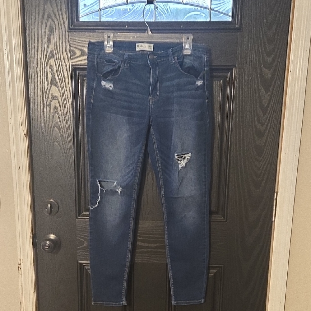 Mudd Dark Blue Distressed Skinny Jeans
